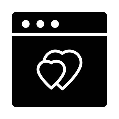 düz sembol aşk vektör