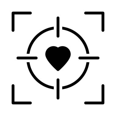 odak glyph düz vektör simgesi