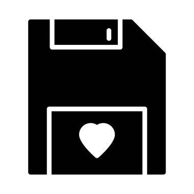 disket glyph düz vektör simgesi