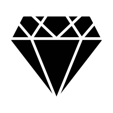 gem glyph düz vektör simgesi