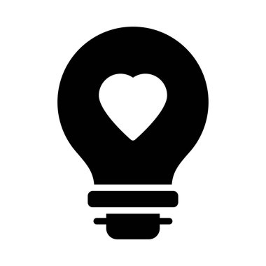 kalp glyph düz vektör simgesi