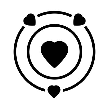 kalp glyph düz vektör simgesi