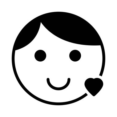 gülen glyph düz vektör simgesi