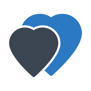 kalp glyph renk vektör simgesi