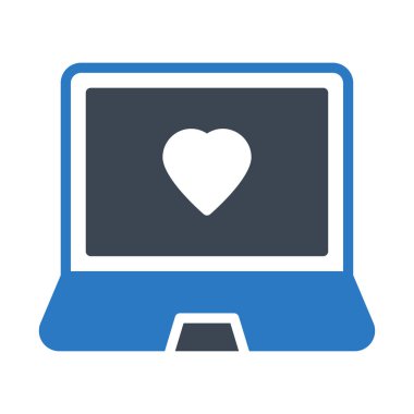 kalp glyph renk vektör simgesi