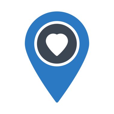 Konum glif renk vektör simge