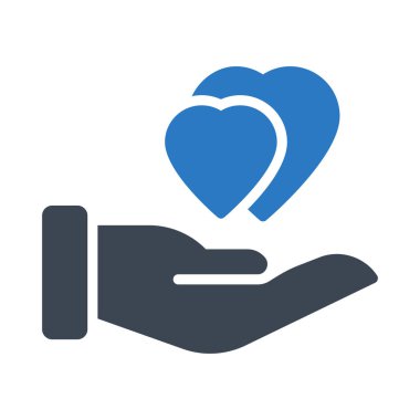 kalp glyph renk vektör simgesi