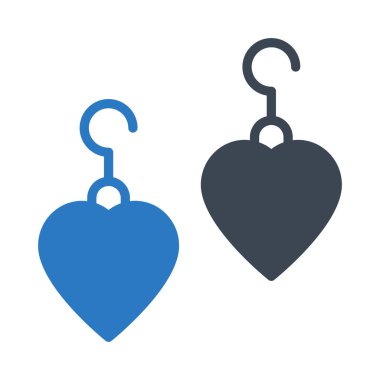 kalp glyph renk vektör simgesi