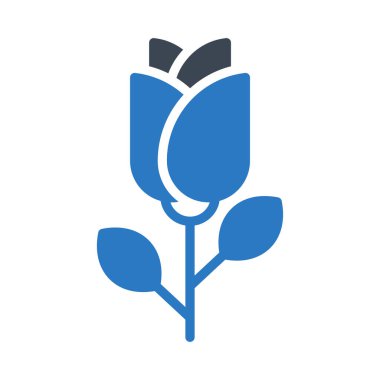 çiçek glyph renk vektör simgesi