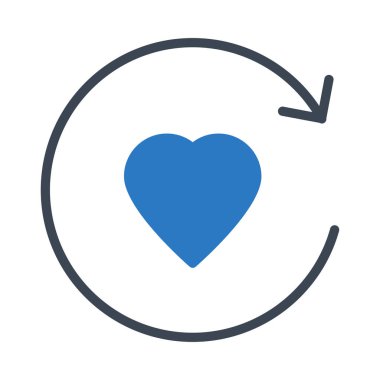 kalp glyph renk vektör simgesi