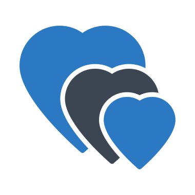 kalp glyph renk vektör simgesi