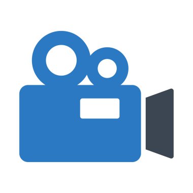 video glyph renk vektör simgesi