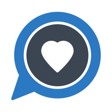 kalp glyph renk vektör simgesi