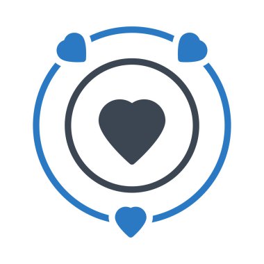 kalp glyph renk vektör simgesi