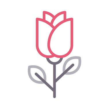 çiçek renk çizgi vektör simgesi