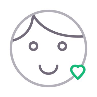 gülen renk çizgisi vektör simgesi