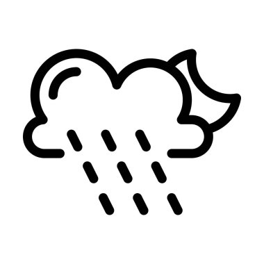 Bulut ince çizgi vektör simgesi