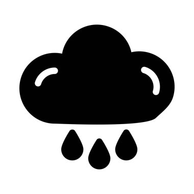 bulut glif düz vektör simge