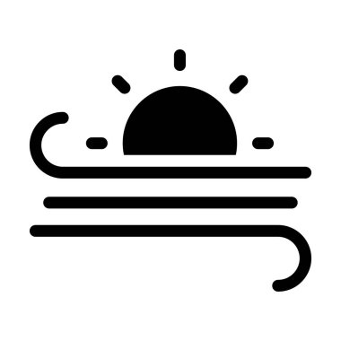 hava glyph düz vektör simgesi