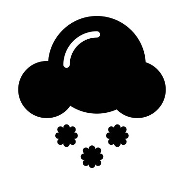 bulut glif düz vektör simge