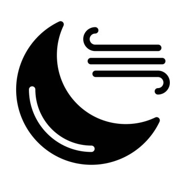 rüzgar glyph düz vektör simgesi
