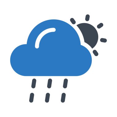 güneş glyph renk vektör simgesi