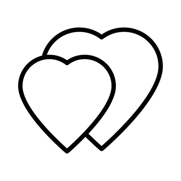 Heart Thin Line Vector Icon — Stock Vector