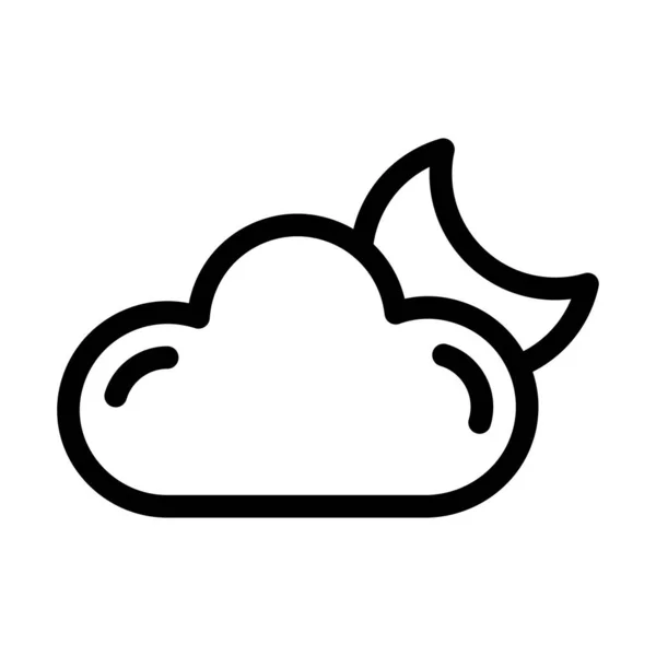 Cloud Thin Line Vector Icon — Stock Vector