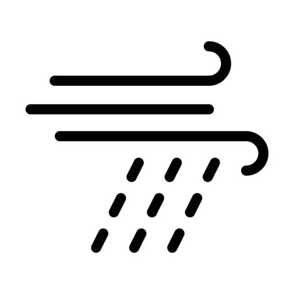 Ikon Vektor Garis Tipis Hujan - Stok Vektor