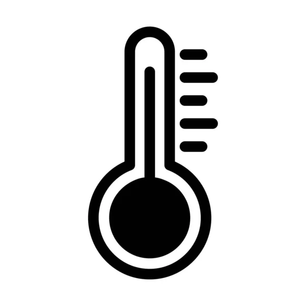 Thermomètre Glyphe Vecteur Plat Icône — Image vectorielle