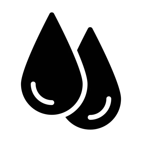 Regen Glyphen Flache Vektor Symbol — Stockvektor