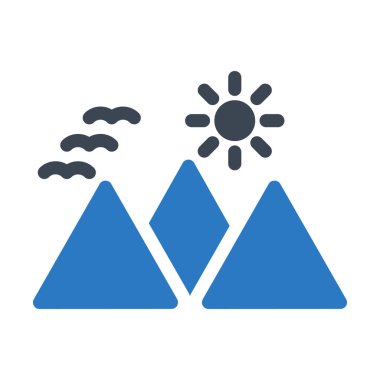 güneş glyph renk vektör simgesi