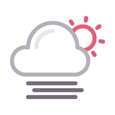 bulut renk çizgi vektör simge