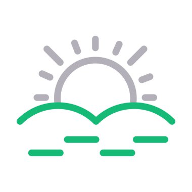 Yaz renkli çizgi vektör simgesi