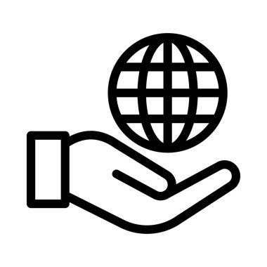 küresel ince çizgi vektör simgesi