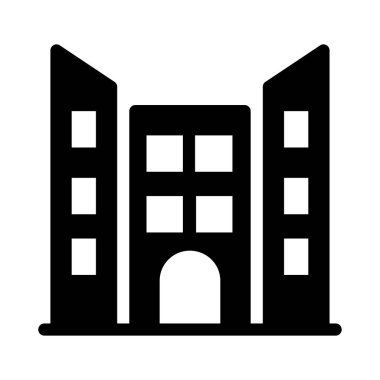 Alışveriş merkezi glyph düz vektör simgesi