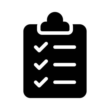 görev listesi glyph düz vektör simgesi