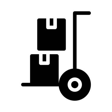 karton glyph düz vektör simgesi