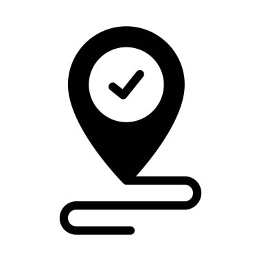 harita glif düz vektör simge