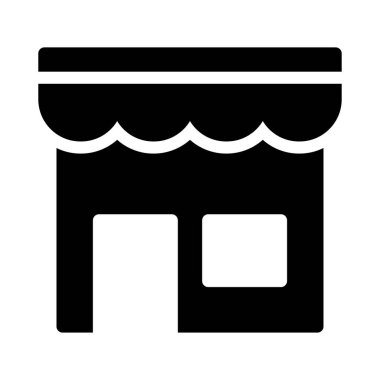 mağaza glyph düz vektör simgesi