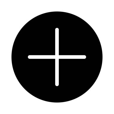 artı glyph düz vektör simgesi