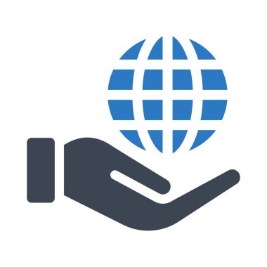 global glyph renk vektör simgesi