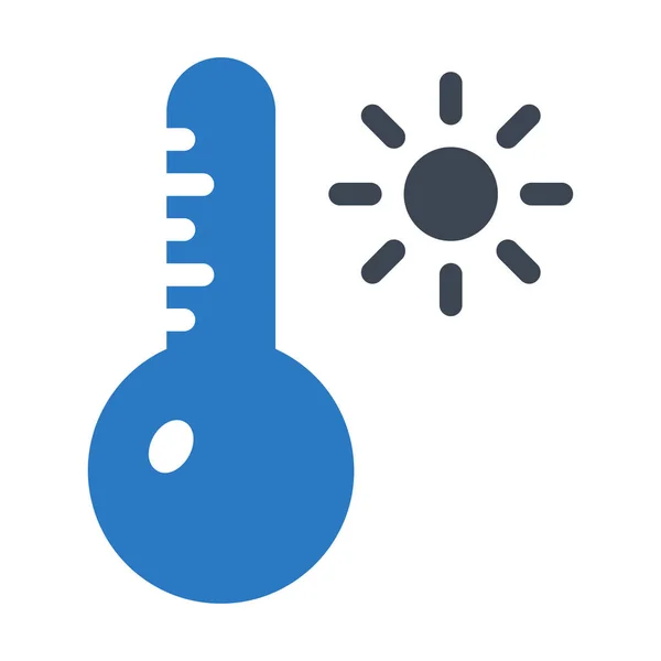 Thermomètre Glyphe Couleur Vecteur Icône — Image vectorielle