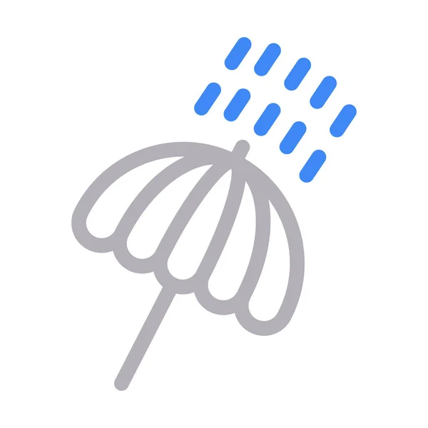 Umbrella Colour Line Vector Icon — Stock Vector