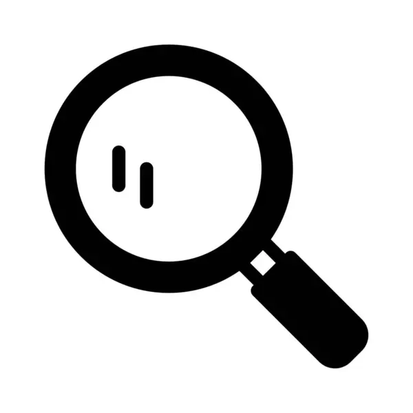 Magnifier Glyph Flat Vector Icon — Stock Vector