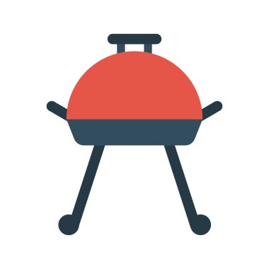 barbekü glyph düz vektör simgesi