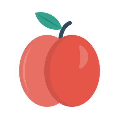 düz meyve glif simge vektör