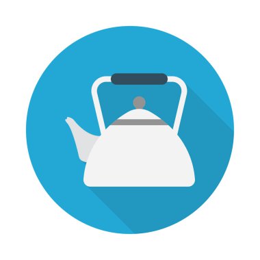 çaydanlık glyph düz vektör simgesi