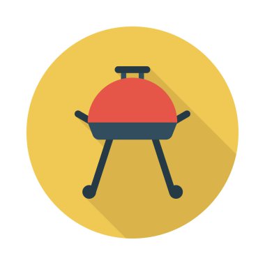 barbekü glyph düz vektör simgesi