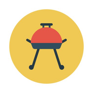 barbekü glyph düz vektör simgesi